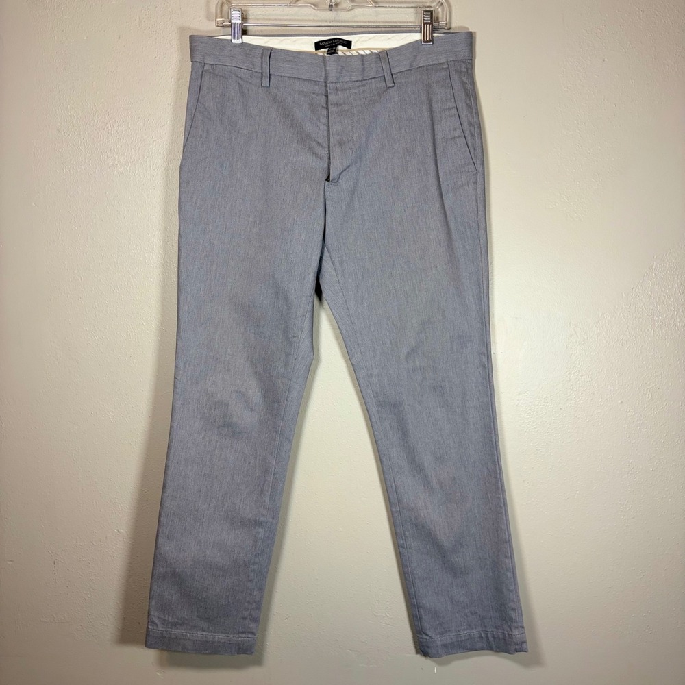 Banana Republic Aiden Slim Fit Chinos Mens 32x30 Light‎ Blue Heathered Pants